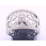 18ct White Gold Open Filagree Diamond Ring SOLD